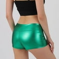 thumbnail image 5 of Sexy Womens Metallic Booty Shorts Shiny Cheeky High Waist Workout Yoga Bottoms Hot Pants for Raves,Festivals,Dancings, 5 of 7