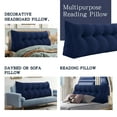 thumbnail image 4 of Rounuo Large Headboard Wedge Reading Pillow Backrest Bed Chairs Back Support for Sitting Up in Bed Large Daybed Bolster Back Rests Cushion Body Positioning Bedrest Corduroy Cover Queen Navy, 4 of 7