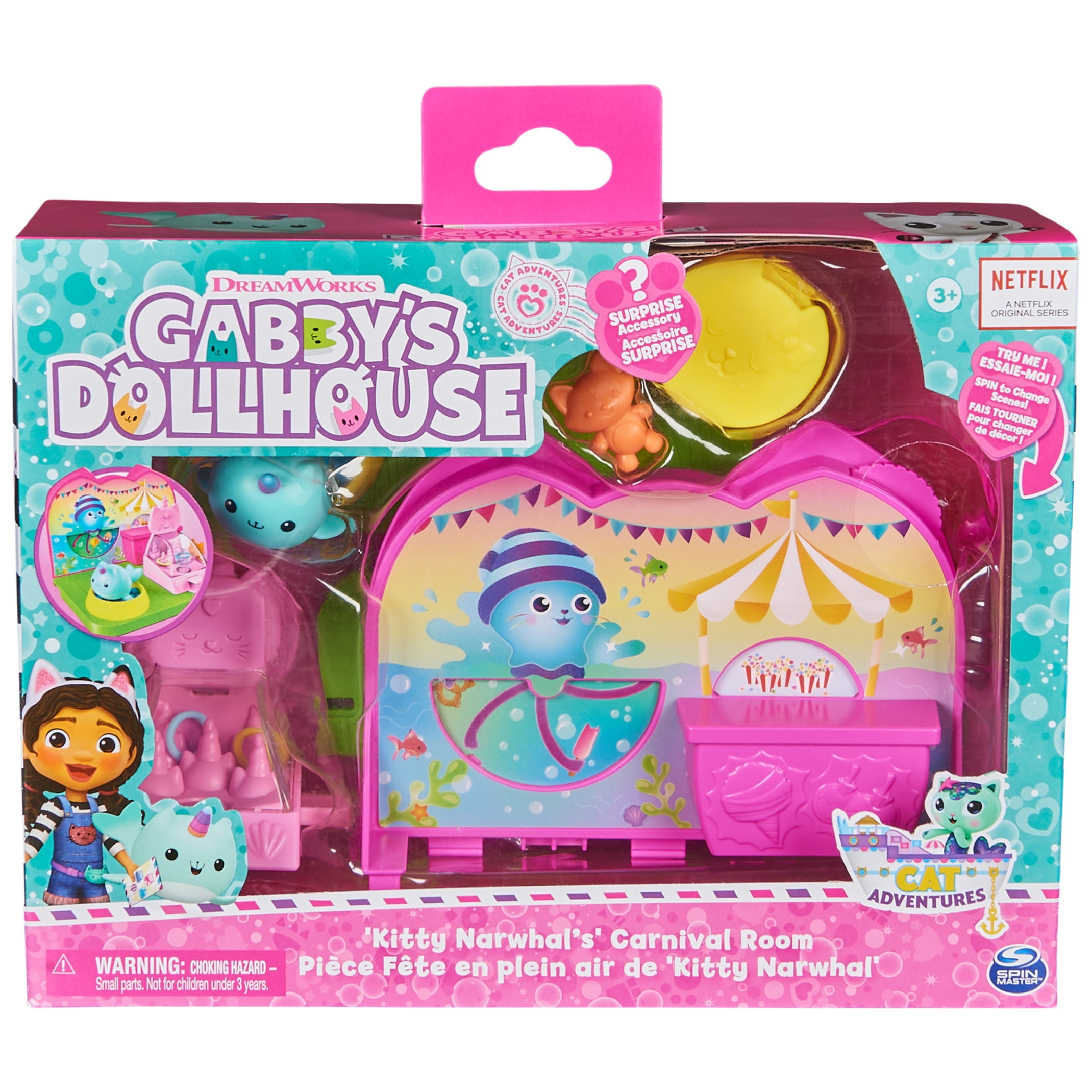 Gabby's Dollhouse Kitty Narwhal's Carnival Room with Toy Figure