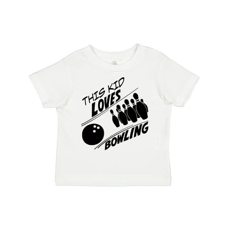 

Inktastic This Kid Loves Bowling Gift Toddler Boy or Toddler Girl T-Shirt