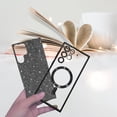 thumbnail image 3 of for Samsung Galaxy S22 Ultra Glitter Case with Camera Lens Protector, [Compatible with Magsafe] Slim TPU Clear Magnetic Case Cute Cover for Samsung Galaxy S22 Ultra CZ Black, 3 of 14