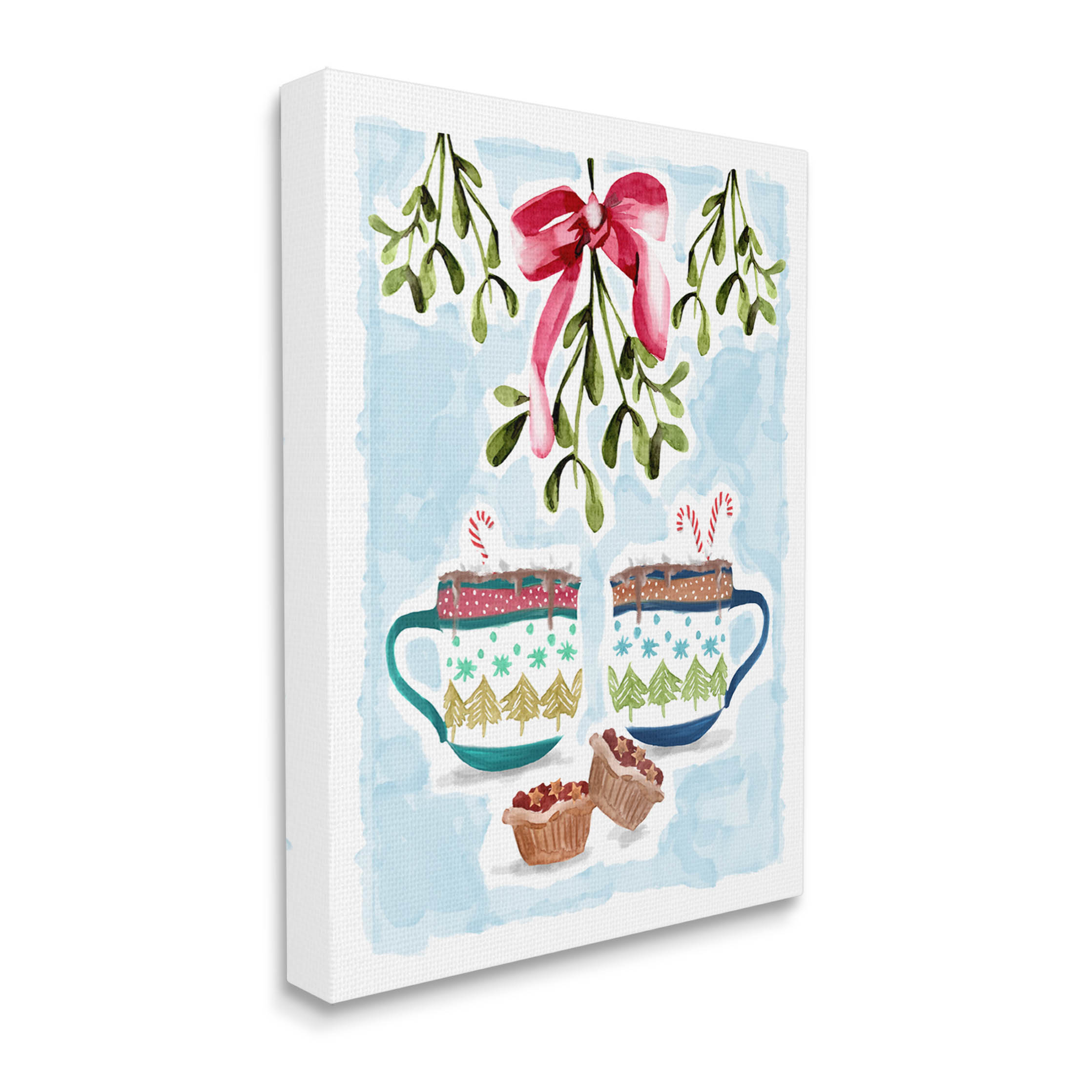 Cozy Winter Cocoa Dessert Holiday Graphic Art Gallery Wrapped Canvas Print Wall Art