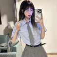 thumbnail image 2 of Uniform Pre Tied Tie for Girls Senior School Lady Uniform Pre-tied Tie Elegant Look for Business and Office Use, 2 of 6