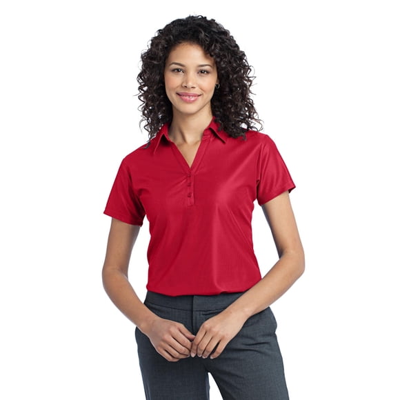 Polo de piqué vertical Autoridad Portuaria para mujer L512 Rojo Clásico XS