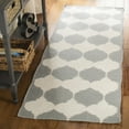thumbnail image 3 of SAFAVIEH Dhurrie Warren Geometric Moroccan Wool Area Rug, Grey/Ivory, 7' x 7' Round, 3 of 10