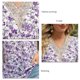 thumbnail image 3 of Blusa de encaje de guipur Top estampado estampado Casual ajustado manga corta escote en V Blusa de encaje de guipur para mujer, 3 of 8