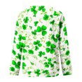 thumbnail image 5 of QIPOPIQ T-Shirts à Manches Longues pour Femmes Col Rond St. Patrick's Day T-Shirts s Col Rond Imprimé Trèfle T-Shirt Vert Chanceux Haut/chemise St Patricks Day Pull Fin Offres de Vacances, 5 of 5