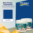 thumbnail image 2 of PINTEX Galon de Pintura para Pared Vinil-Acrílica | Fácil Aplicación, Alta Cobertura y Resistente a la Lluvia | Pintura Acrilica para Interiores Exteriores Mate | 3.8 L c/u | Color (AZUL REY), 2 of 8