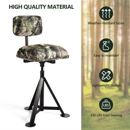 Adjustable Swivel Hunting Chair with Comfortable Padding Sturdy Steel Frame Ideal for Outdoor Enthusiasts