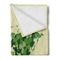 thumbnail image 2 of Floral World Map Soft Flannel Fleece Throw Blanket, Saint Patrick Day Motif with Retro World Map Clover Leaf, Cozy Plush for Indoor and Outdoor Use, 50" x 70", Fern Green Cream, by Ambesonne, 2 of 5