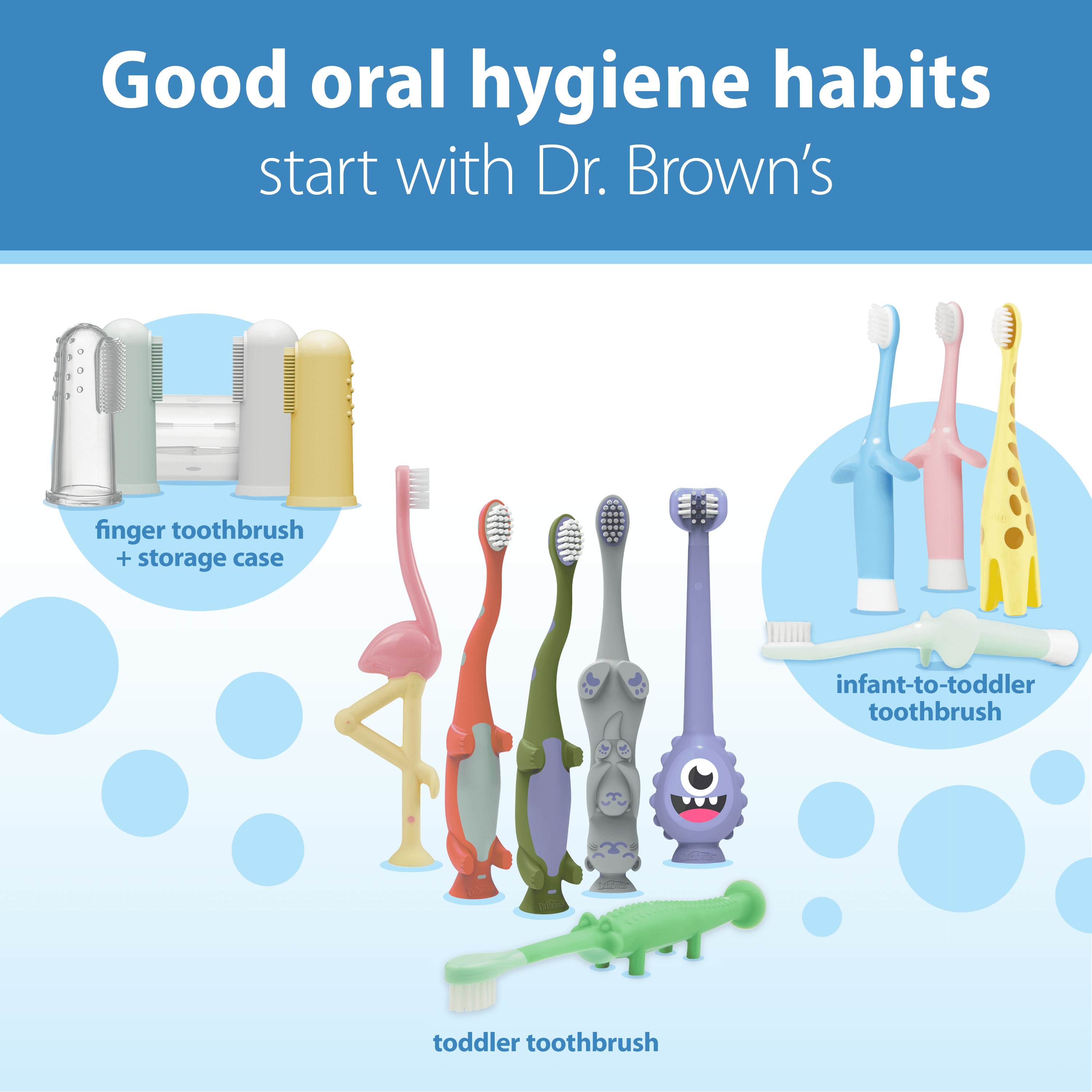 Dr. Brown's 100% Silicone Baby Finger Toothbrush, Gray/Green + Strawberry Baby Toothpaste, 0-3Y