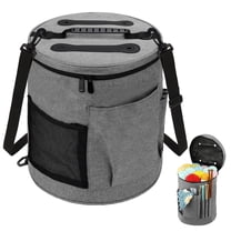 TSV Knitting Bag, Large Capacity Yarn Storage Bag, Knitting Crochet Tote Bag, Portable Crochet Organizer for Crocheting Project, Store Skein Ball, Knitting Needle, Gray