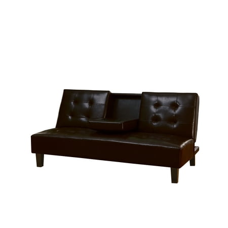 ACME Barron Adjustable Sofa with Drop Back & Cup Holders, Espresso