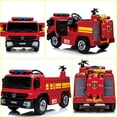 thumbnail image 4 of Arlopu 12V Ride on Fire Truck, Kids Electric Vehicles Battery Powered Driving Car Toy with Remote Control for Boys, Girls 2-6 Age Years, 4 of 8