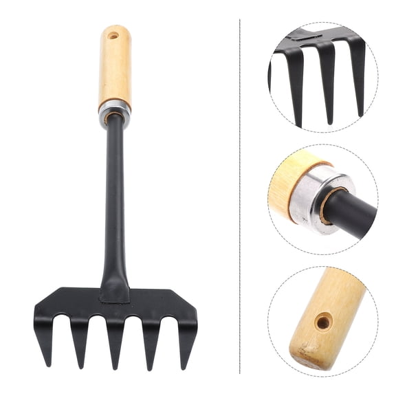OATIPHO Hand Rake with Comfortable Grip Soil Loosener for Home Gardening
