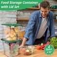 thumbnail image 4 of Yungyan 12 Pcs 4 Qt Commercial Food Storage Containers with Lids Restaurant Square Airtight Food Storage Containers Clear Cereal Containers for Kitch, 4 of 7