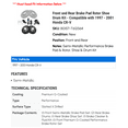 thumbnail image 2 of Front and Rear Brake Pad Rotor Shoe Drum Kit - Compatible with 1997 - 2001 Honda CR-V 1998 1999 2000, 2 of 2