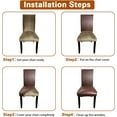 thumbnail image 6 of Leather Chair Covers for Dining Chairs Set of 4, Super Stretch Waterproof Kitchen Chair Covers Thickened Washable Dining Chair Slipcovers Coffee Chair Seat Covers for Dining/Kitchen/Banquet, 6 of 14