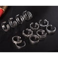 thumbnail image 1 of LEEYNEER 12 Pcs Bagues d'Orteil Ajustables en Alliage Argenté Bijoux Pied Style Rétro Femmes, 1 of 6