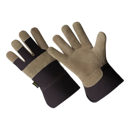 

LP4321-L Men s Leather Palm Work Gloves Breathable Fabric Back Safety Cuff