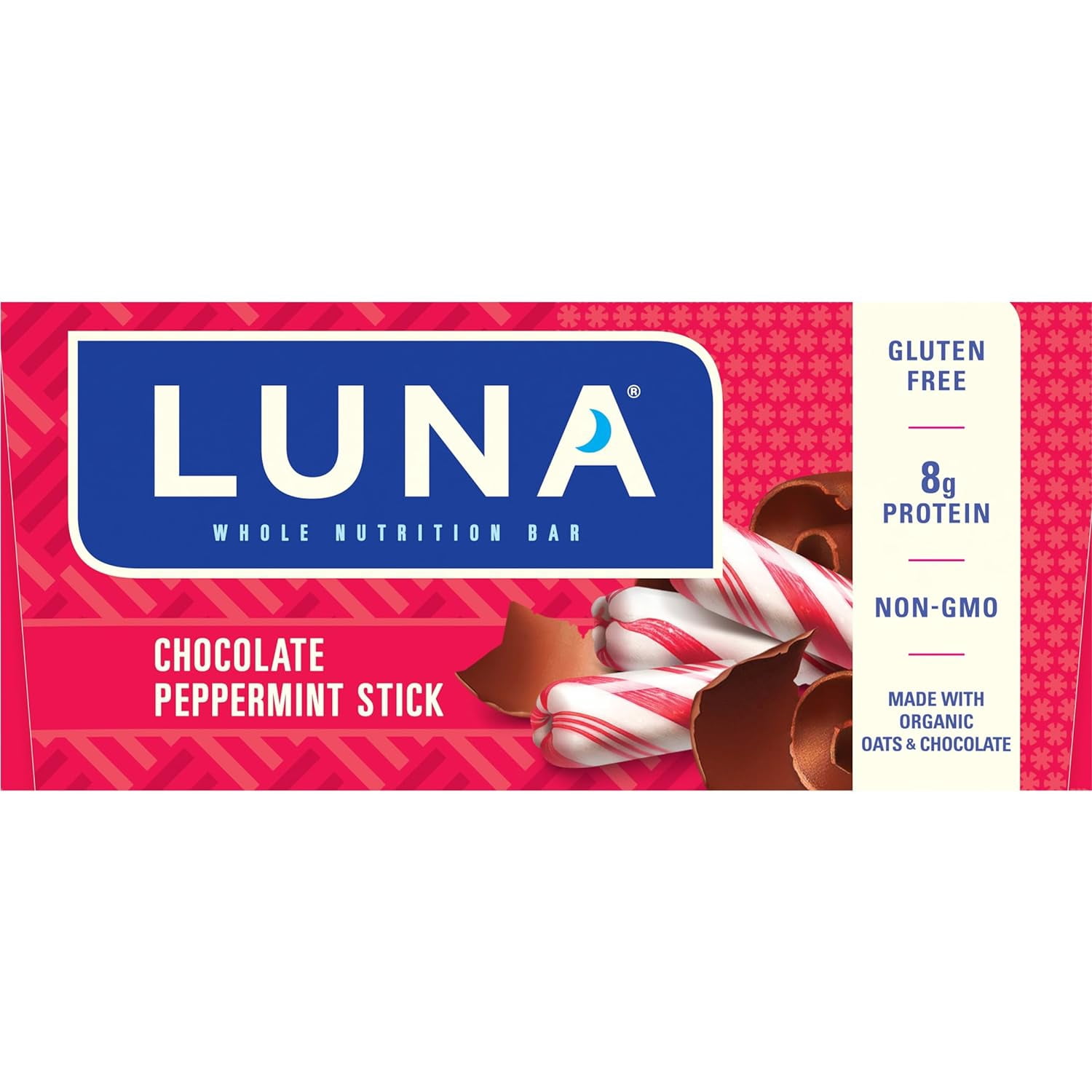 Luna Bar - Chocolate Peppermint Stick - Whole Nutrition Snack Bars - 1.69 oz (15 Count)