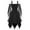 Black, variant on Gothic Dresses For Women Plus Size Style Midi Party Dress With Flare Sleeves And Chiffon Fabric Elegant Gown