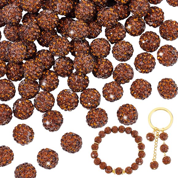 Diamantes de imitación de café de Craft Beads PH PandaHall, 100 unidades, 10 mm