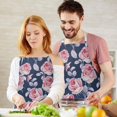thumbnail image 3 of Pioneer Flower Floral Print Pattern Apron-Garden Aprons for Women with Pockets-Cotton Linen Waterproof Kitchen Cooking Gardening Aprons Adjustable for Kitchen,Cooking,BBQ and Salon 33x27 Inch, 3 of 7
