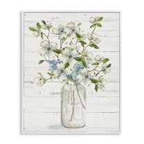 Stupell Industries Soft Dogwood Bouquet Botanical & Floral Painting White Framed Art Print Wall Art, 11 x 14