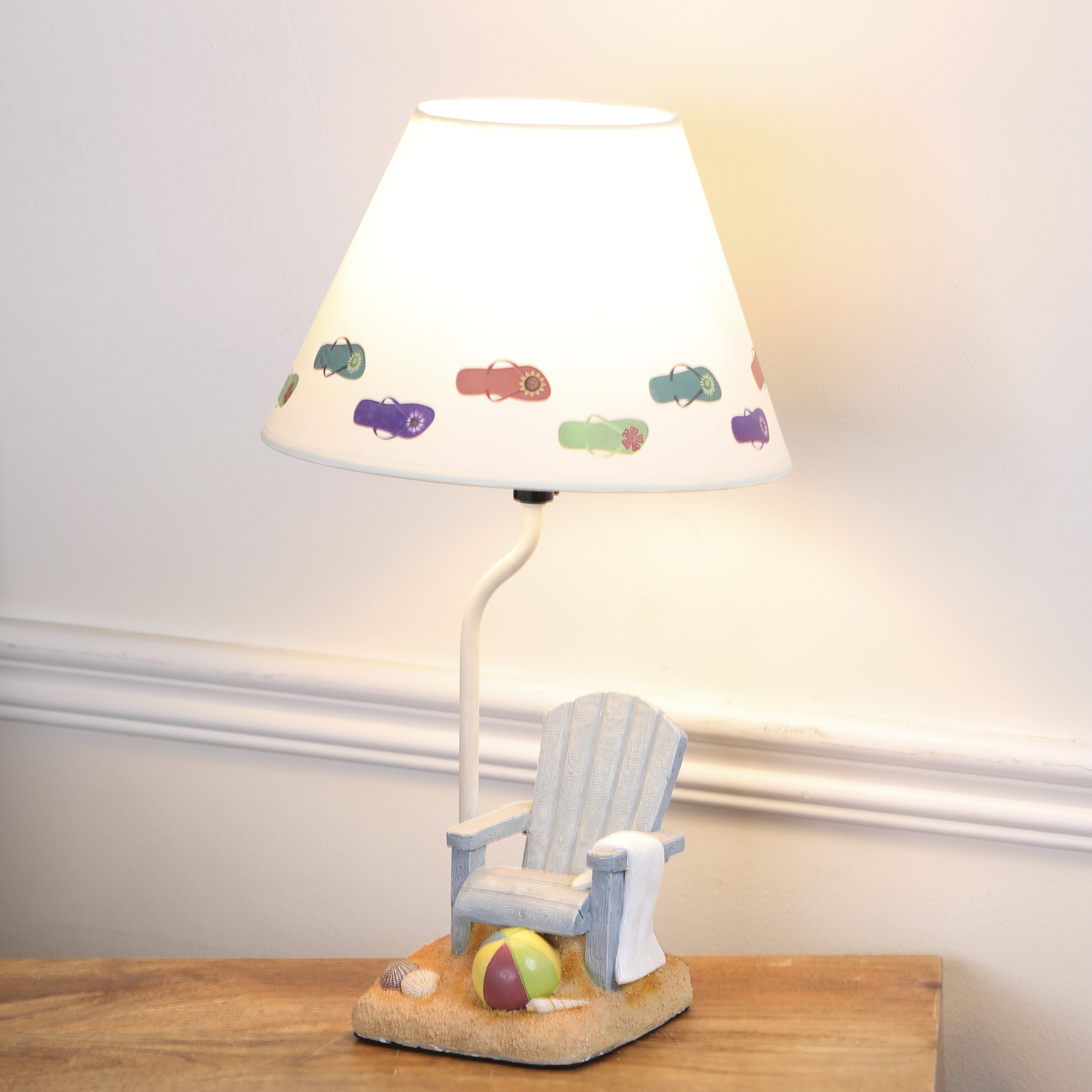 Ceramic Flip Flop Table Lamp Indoor, Small Beachy Table Lamp