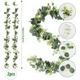 thumbnail image 2 of 2 PCS Enredaderas Artificiales, Hojas Verdes Artificiales, Vides de Eucalipto Simuladas, Bricolaje Disponible, Adecuado para Bodas, Patios y Decoración del Hogar, 2 of 4