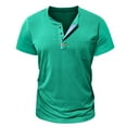 thumbnail image 4 of Manyulin Mens Big and Tall Shirts Short Sleeve Summer Casual Classic Henley Shirts with Pocket Basic Button T Shirt, 4 of 6