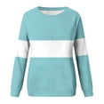 thumbnail image 5 of ZyeKqe Womens Crewneck Sweatshirts Colorblock Long Sleeve Casual Outdoor Sport Fall Pullover Tops, 5 of 5