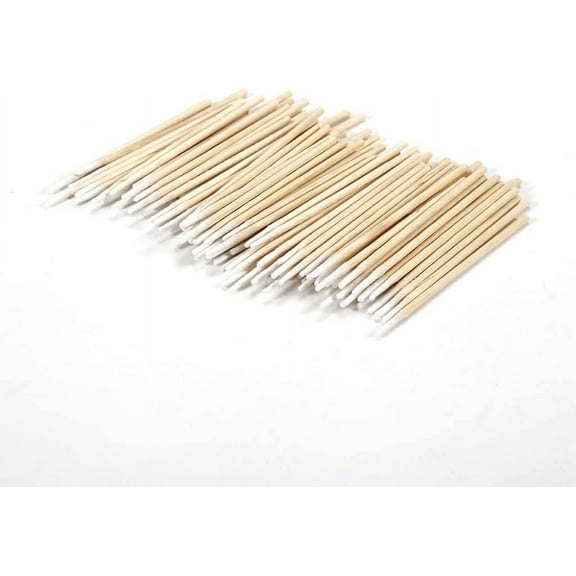 100pcs Wood Cotton Mini Bud Swab Disposable Nails Makeup Ears Cleaning Sticks Cosmetic Multipurpose Tool