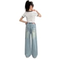 thumbnail image 5 of Girls Cargo Jeans Size 8 Comfy Elastic Waist Pull-On Baggy Demin Jeans Relaxed Fit Stretchy Soft Jogger Streetwear Pants Back To School Fashion, 5 of 5