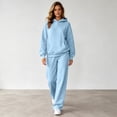 thumbnail image 7 of WULMLEO Matching Sets Women Clothing Matching Hooded Sweatshirts and Wide Leg Sweatpants Loungewear Sweatsuit Outfits Casual Trendy Fall Tracksuit Set Sky Blue L, 7 of 7