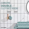 thumbnail image 4 of KOKOSIRI Robe Hook Bathroom Double Towel Coat Hooks for Bath Kitchen Wall Mounted, 2 Pack Chrome Stainless Steel B1015CH-P2, 4 of 7