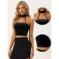 thumbnail image 2 of Corpiño de Terciopelo sin Mangas para Mujer Camisola Punk Crop para Fiesta Negro M, 2 of 6
