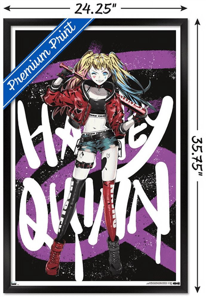 DC Comics - Harley Quinn Anime - Bat Wall Poster, 22.375" x 34", Framed