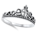 thumbnail image 4 of Tiara Crown Cross Wave Swirl Loop Knot Ring .925 Sterling Silver Band Jewelry Female Male Size 10, 4 of 4