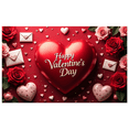 thumbnail image 2 of Valentine's Day Banner Heart Balloons Pink Roses Gift Box Backdrop Party Supplies Photography Props Romantic Decorations Festive Décor Background, 2 of 4