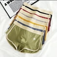 thumbnail image 3 of zeranth Men Boxer Underwear Mid-rise Elastic Waistband Patchwork Color Shorts Briefs U-convex Ribbed Panties Daily Wear, 3 of 6