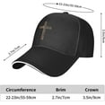 thumbnail image 3 of Religious Cross John 3:16 God Loved The World Jesu Baseball Cap Men Ponytail Hat Women Dad Hat Trucker Hat Black, 3 of 8