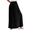 thumbnail image 4 of CHICVOMEY Summer Lounge Pants for Women Flow Wide Leg Pants Elastic High-Waist with Pockets Boho Pants Beach Palazzo Pants Trousers for Dressy & Casual Outfits, 4 of 5