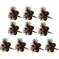 thumbnail image 1 of Rama de bayas rojas artificiales de Navidad, copo de nieve, pino, aguja, cono, ramas para Navidad, corona de bricolaje, suministros de decoración de Noel, 10 piezas, 1 of 4