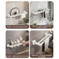 thumbnail image 7 of CuiLiyq Double Layered Towel Rack, Aluminum Alloy Wall Mounted Kitchen and Bathroom Towel Rack, Heavy Duty Bath Hand Towel Organizer, Decor Towel Rod, 11.8 Inch, White Bar, 7 of 7