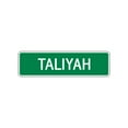 thumbnail image 1 of Taliyah Girls Children Name Letter Printed Plaque Decoration Indoor Outdoor Unique Label Wall Novelty Aluminum Metal Sign 4"x18", 1 of 1