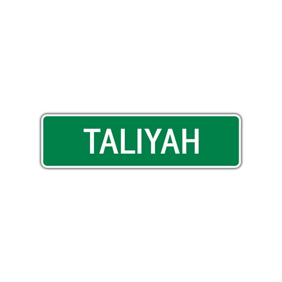 Taliyah Girls Children Name Letter Printed Plaque Decoration Indoor Outdoor Unique Label Wall Novelty Aluminum Metal Sign 4"x18"