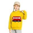 thumbnail image 5 of fnnxnal Toddler 4T Yellow Kids Hoodie - Cartoon Bus Graphic 100% Polyester Durable Everyday Play Fall Spring Sweatshirt, 5 of 5