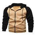 thumbnail image 1 of Contrast Color Long Sleeve Fleece Sweatshirts for Men‘s Hoodies Coat, 1 of 5